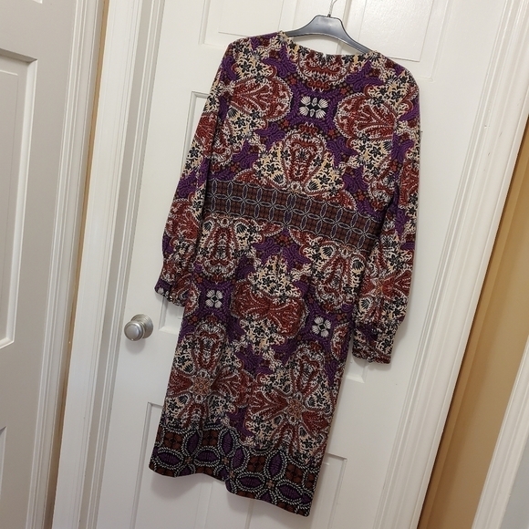 Chico's Medallion Print Sheath Dress Multicolored Size 8/10 = 1 - Picture 11 of 14